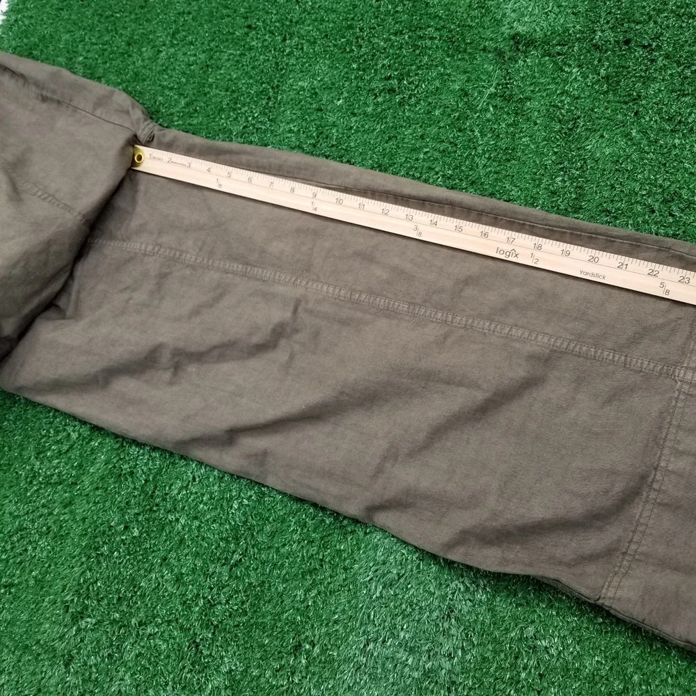 Everlane Wide Leg Pants Womens 4 Brown / Green Linen Blend Seamed High Rise Crop